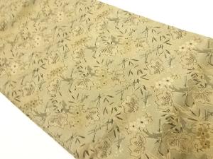 アンティーク　松笹に花模様織出し名古屋帯（材料）